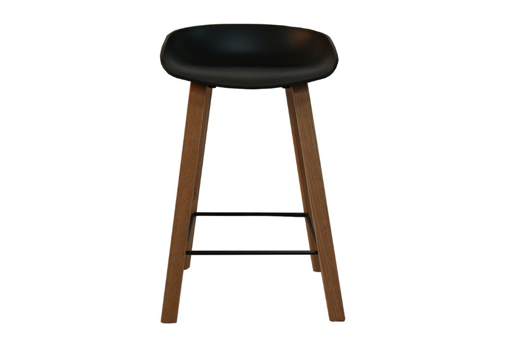 CLAIRE BAR STOOL 52X40X85CM-BLK/NATURE