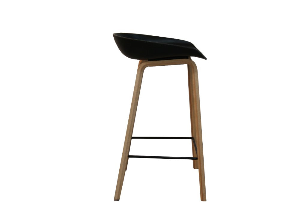 CLAIRE BAR STOOL 52X40X85CM-BLK/NATURE