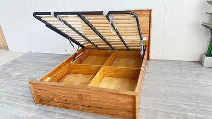 Atherton Gas Lift Storage Queen Bed- Natural