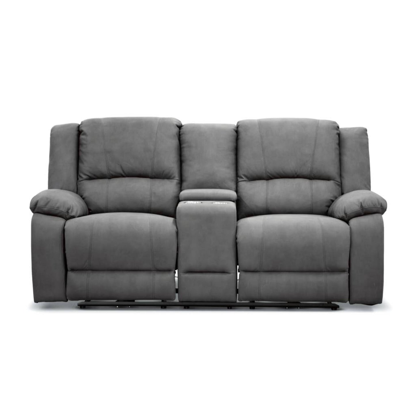 Captain 2 Seater Rhino Suede Fabric Electric Recliner Lounge Latte