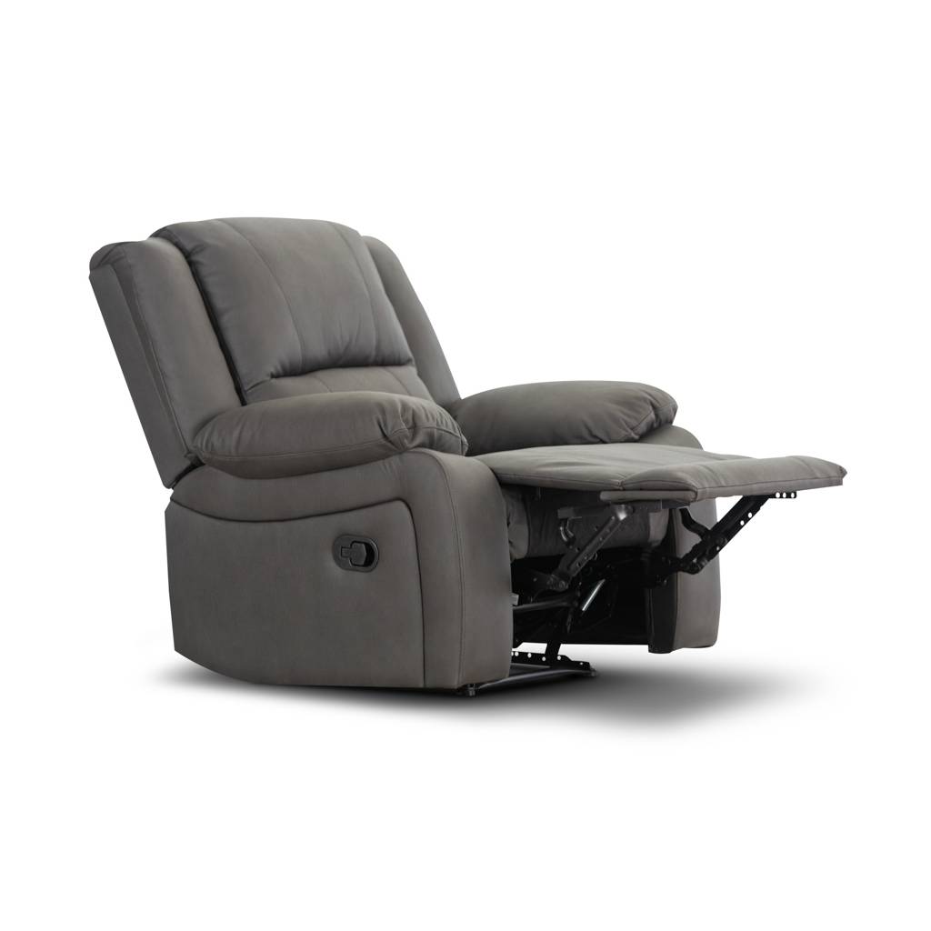 Captain 3 Seater Lounge with 2 Single Recliner Rhino Suede Set- Latte