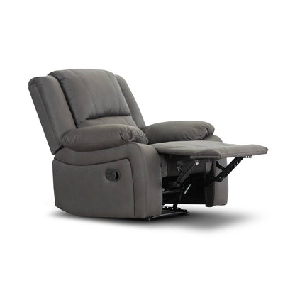 Captain 3 Seater Lounge with 2 Single Recliner Rhino Suede Set- Latte