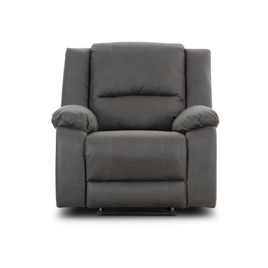 Captain Rhino Suede Fabric Single Electric Recliner Lounge- Jet