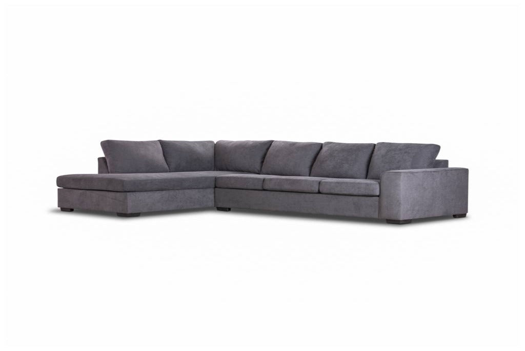 Kristie Fabric 3 Seater LHF Chaise Sofa -Dark Grey