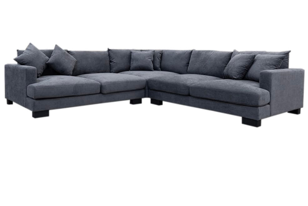 Manhattan Deep Seat Corner Fabric Lounge - Dark Grey