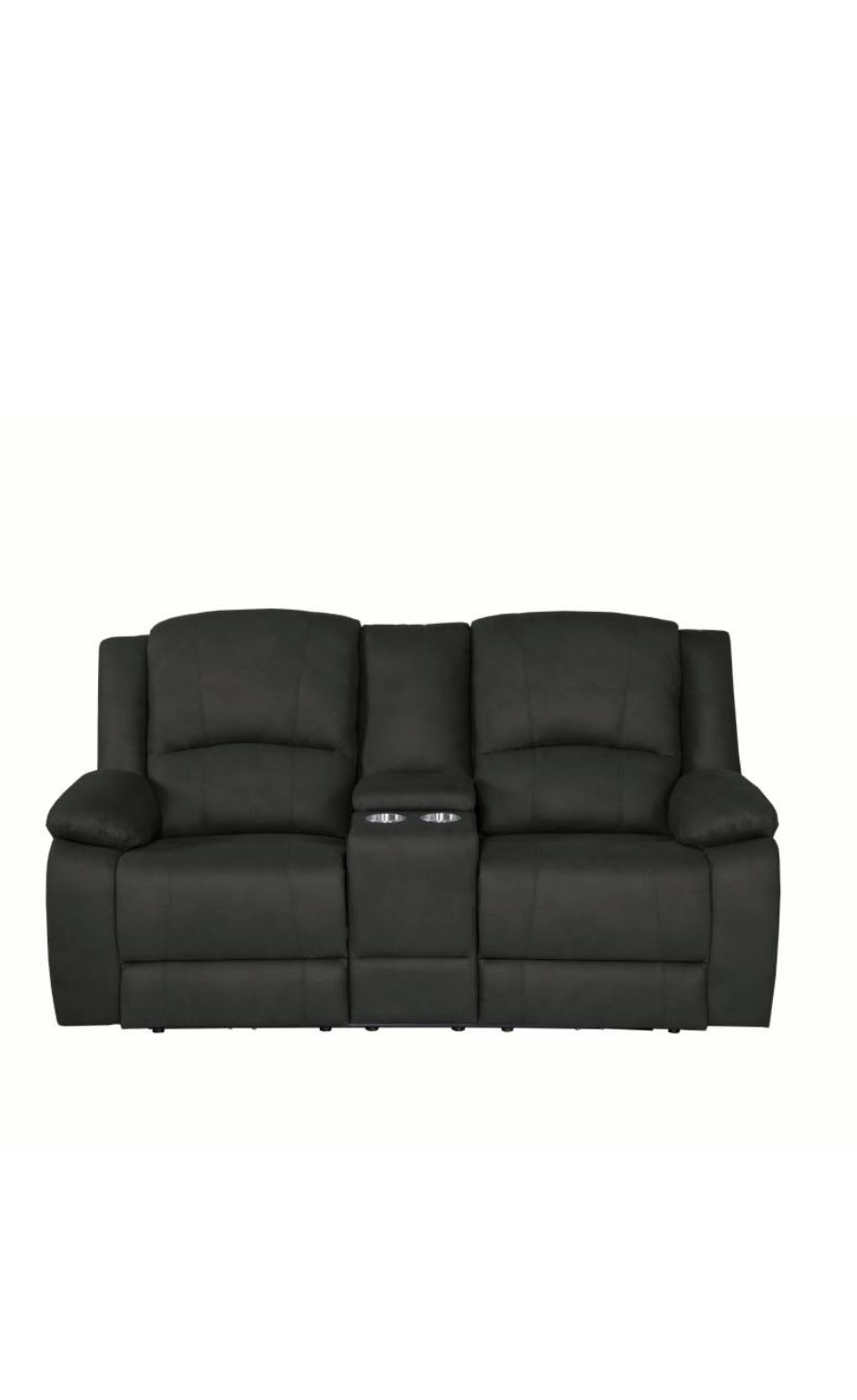 Captain 2 Seater Rhino Suede Fabric Electric Recliner Lounge Jet