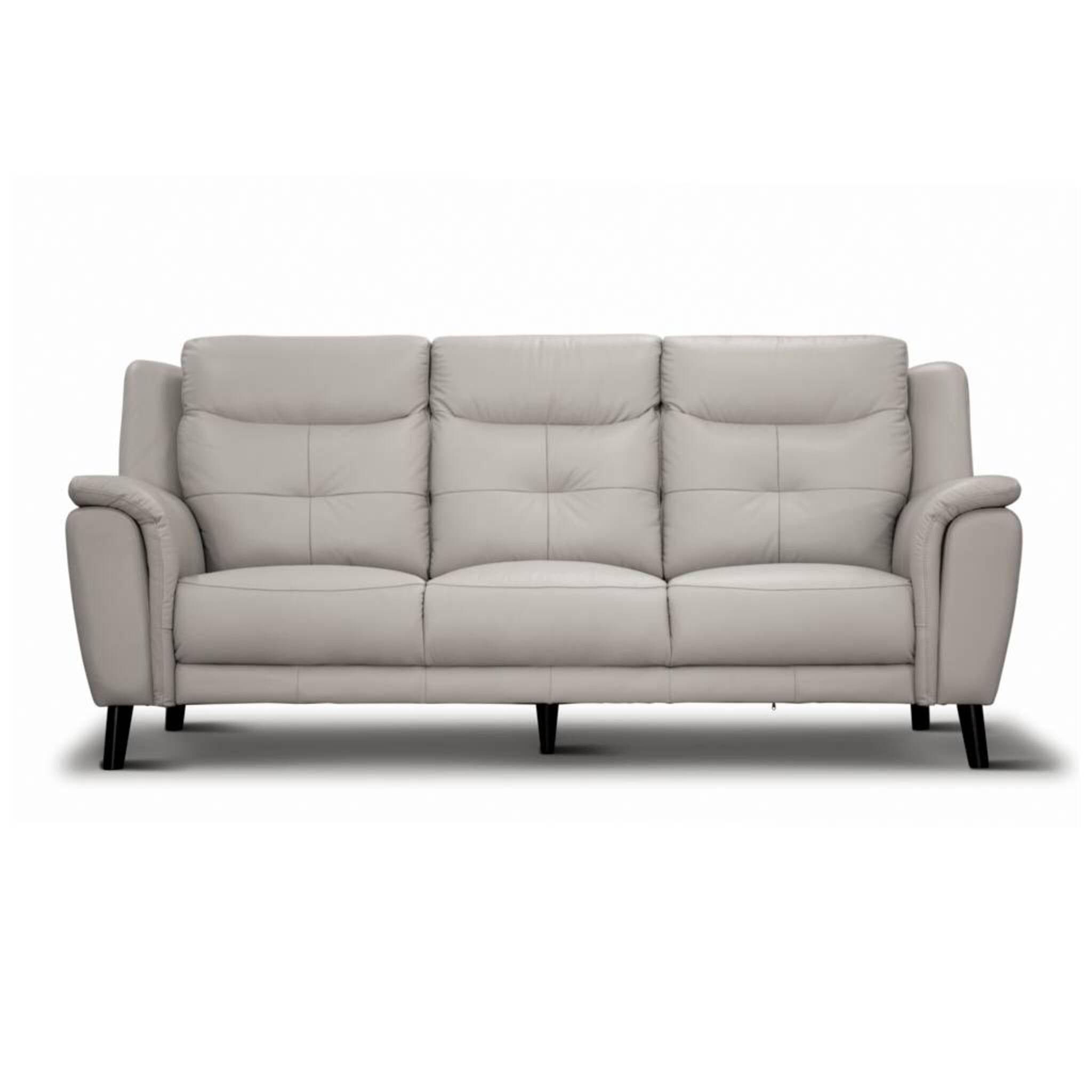 Georgia 2 Seater Leather Sofa Silver