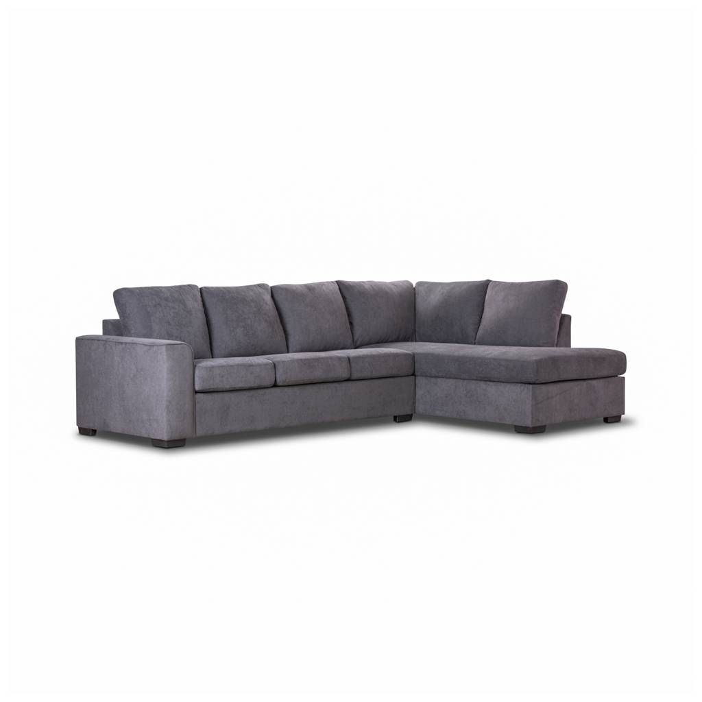 Kristie Fabric 3 Seater LHF Chaise Sofa Bed -Dark Grey
