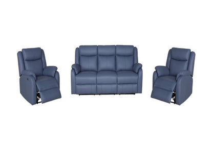 Pinnacle Leather 3ERER+2ER+ER Electric Recliner Kit -Marine Blue