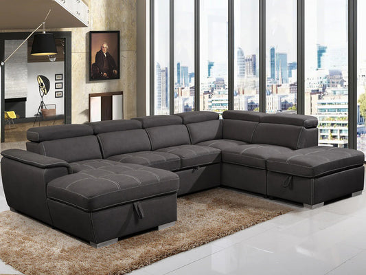 Brighton Corner Modular LHF Chaise Ottoman MFC-Grey