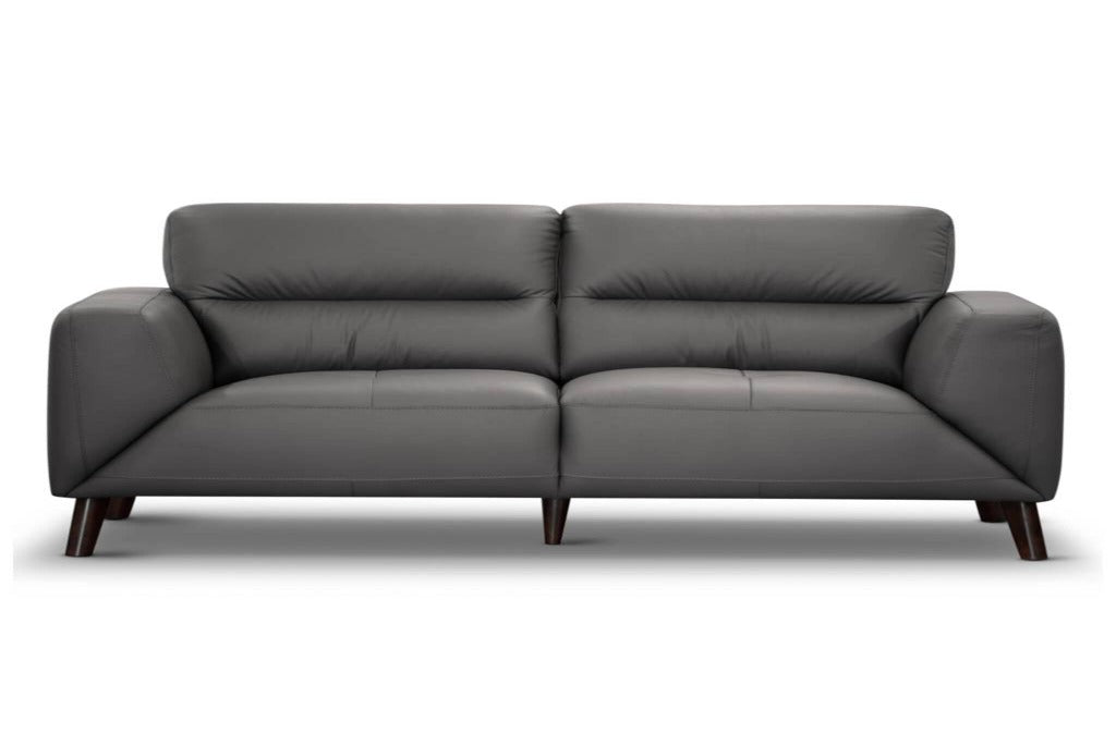 Sonoma 3 Seater Leather Sofa Gunmetal