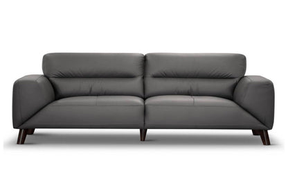 Sonoma 3 Seater Leather Sofa Gunmetal