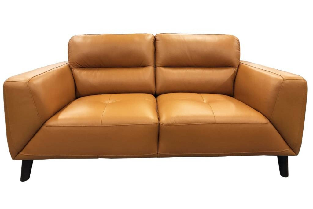 Sonoma 3 Seater Leather Sofa Tangerine