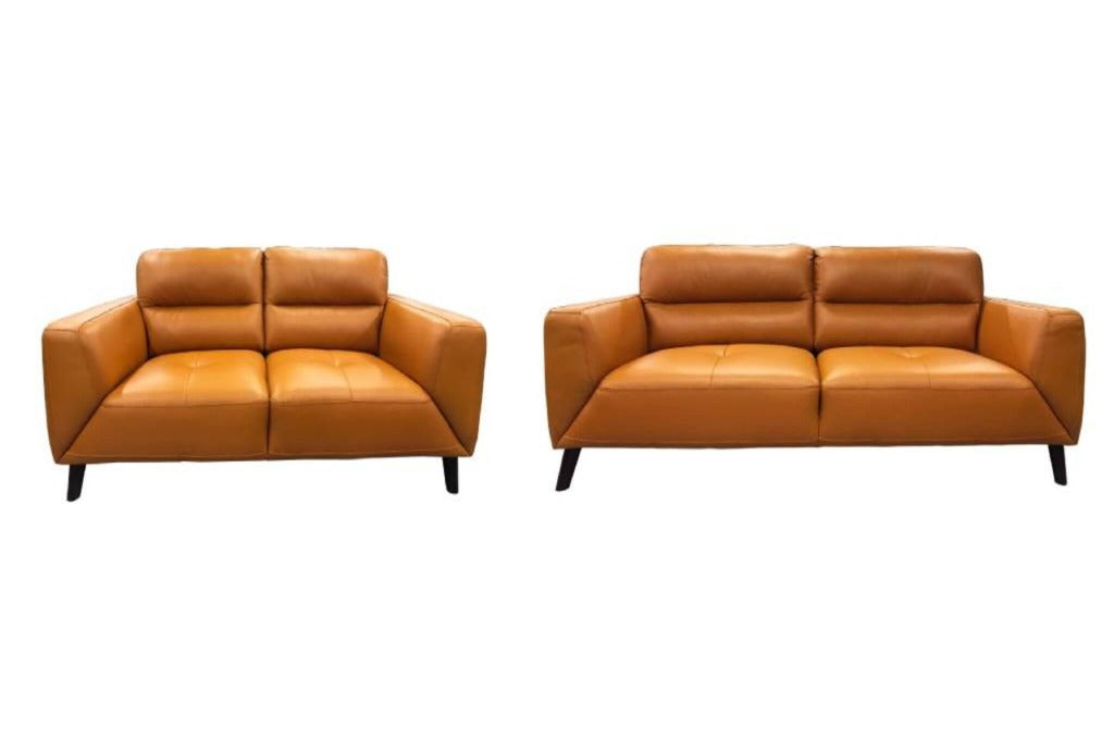 Sonoma 2 Seater Leather Sofa Tangerine
