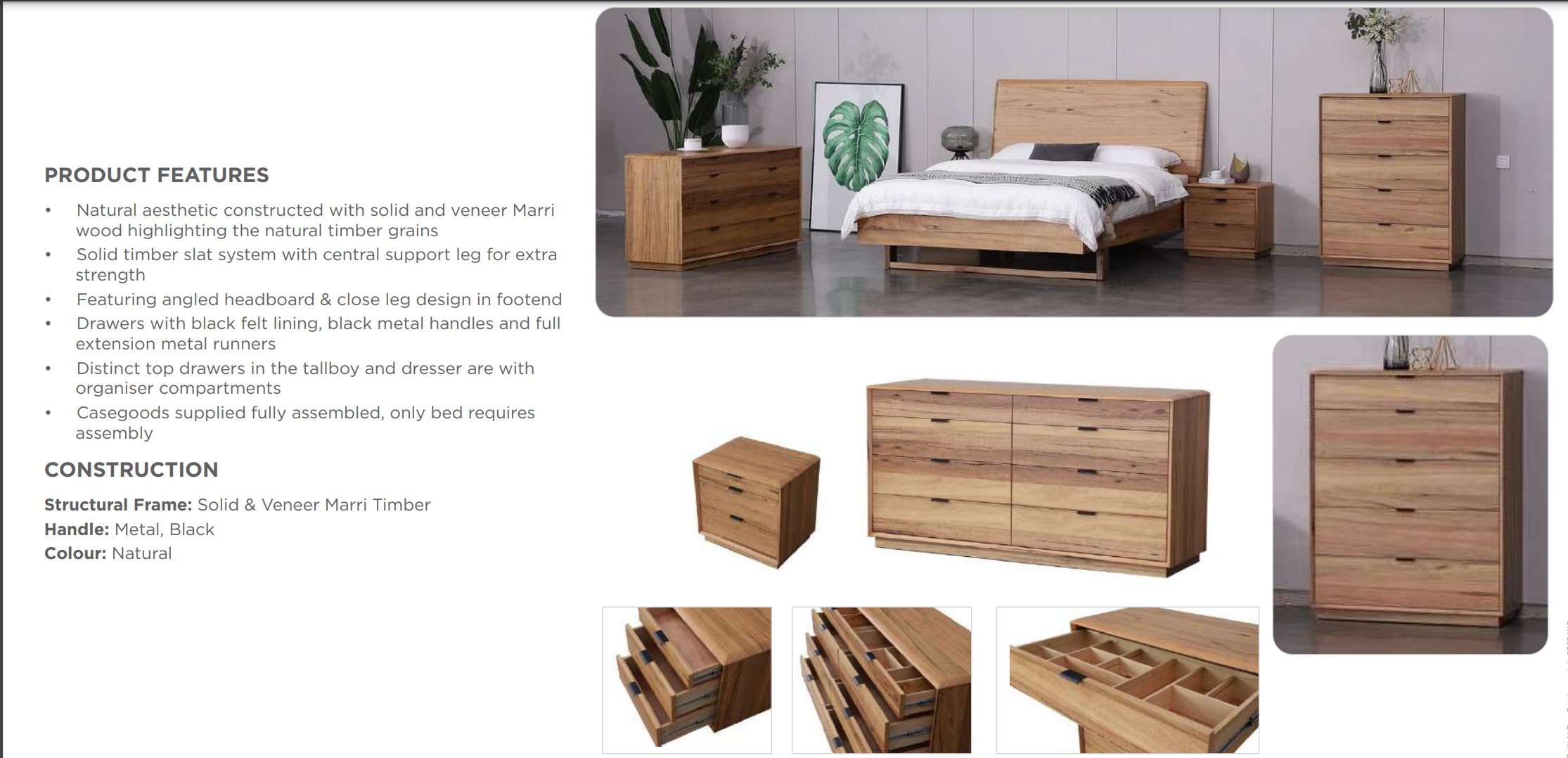 Galway Tallboy Table Natural