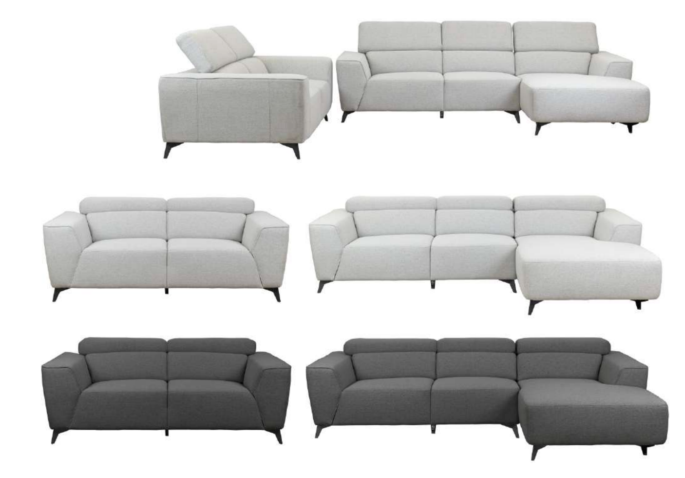 Lincoln Fabric 2.5 Seater Sofa- Graphite