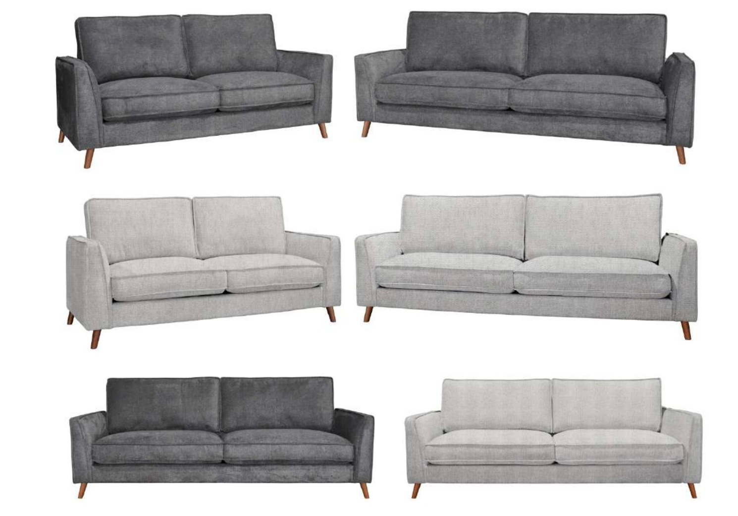 Alex Sofa Collection – Mid-Century Elegance for Modern Living 2 Seater Sofa- Anthraccite