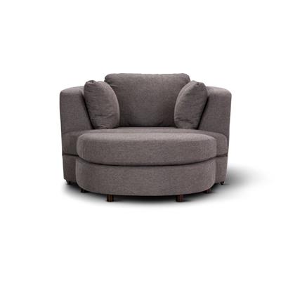 Orlando Swivel Arm Chair & Ottoman -Dark Grey