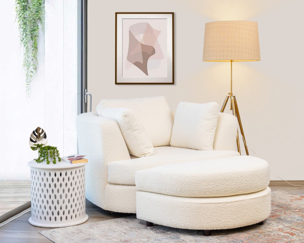 Orlando Swivel Arm Chair & Ottoman -Bouce Snow