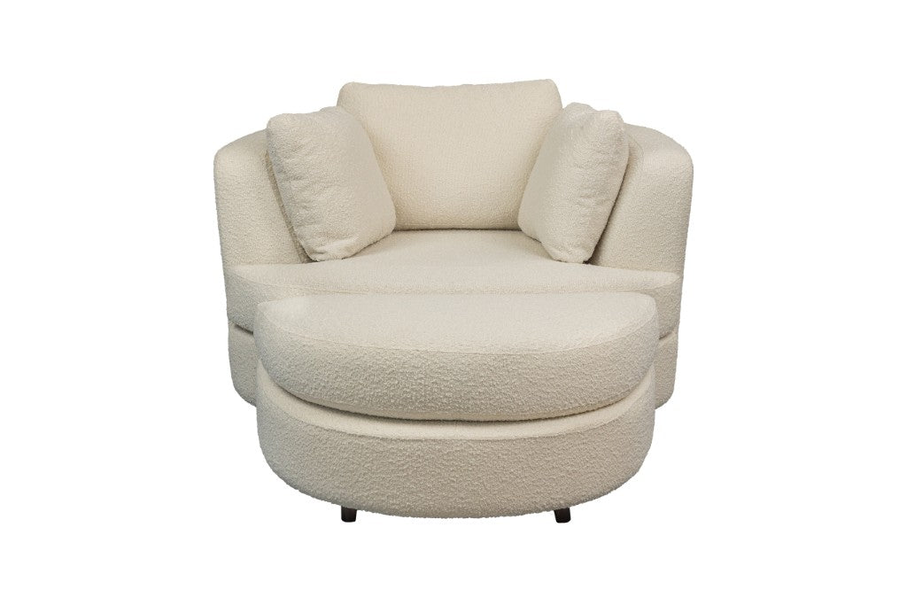 Orlando Swivel Arm Chair & Ottoman -Bouce Snow