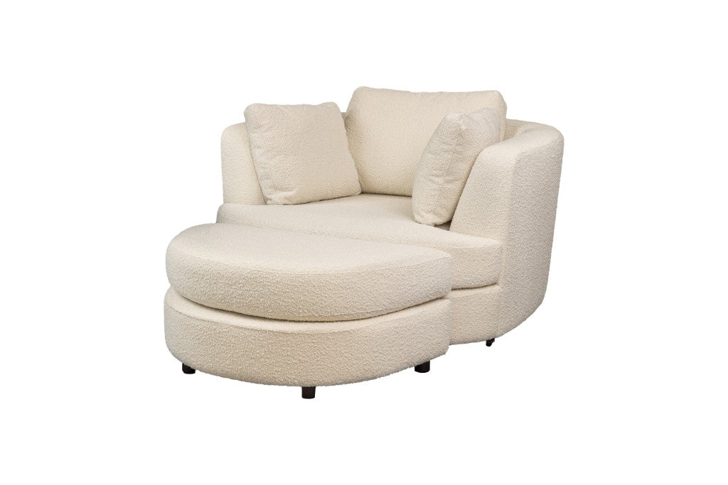 Orlando Swivel Arm Chair & Ottoman -Bouce Snow