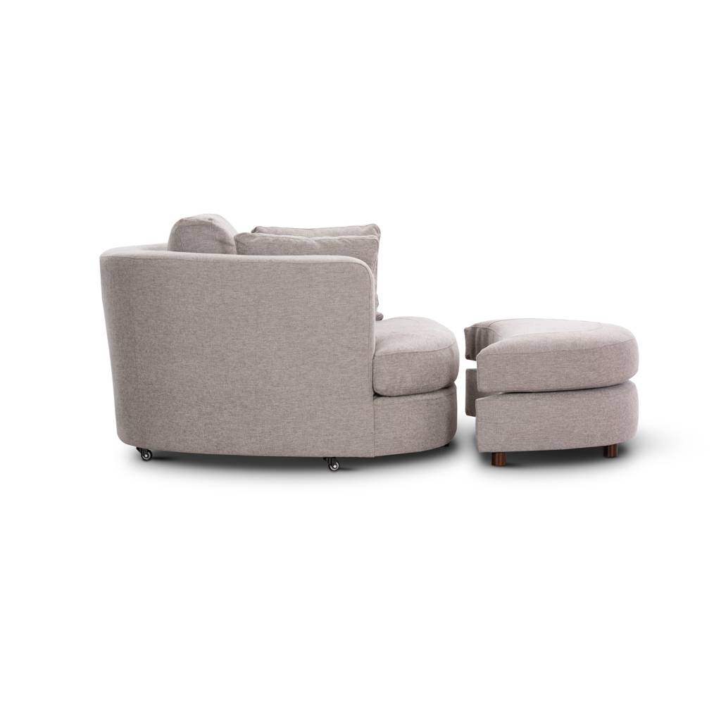 Orlando Swivel Arm Chair & Ottoman -Steel