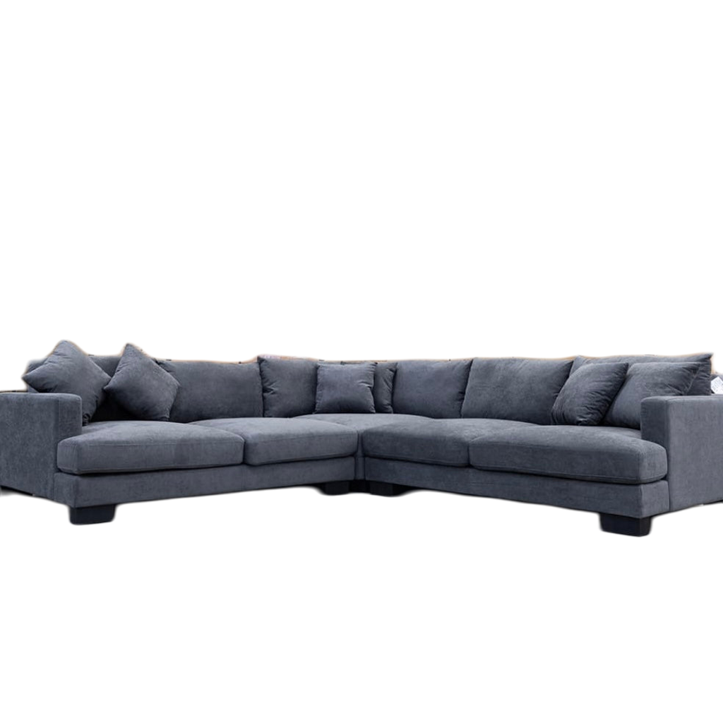 Manhattan Deep Seat Corner Fabric Lounge - Dark Grey
