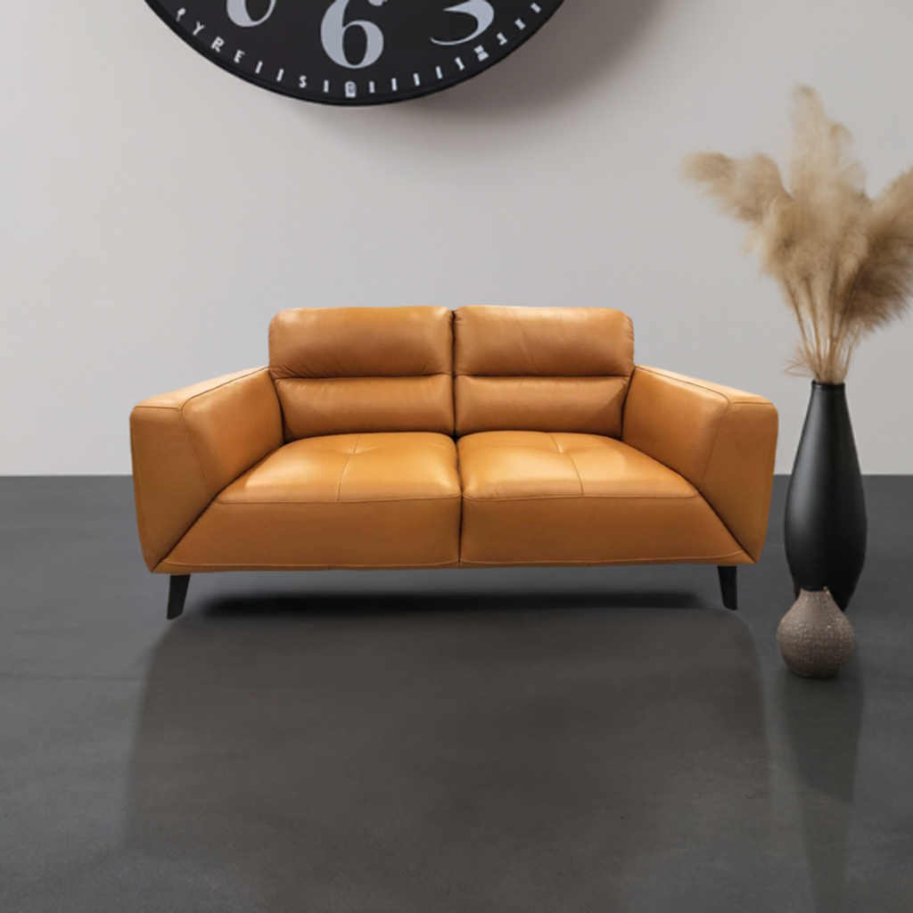 Sonoma 2 Seater Leather Sofa Tangerine
