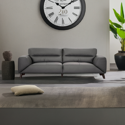 Sonoma 2 Seater Leather Sofa Gunmetal