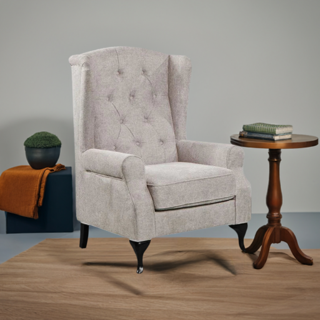 Taegon Royal Chesterfield 3+2 Seater Fabric Sofa- Beige