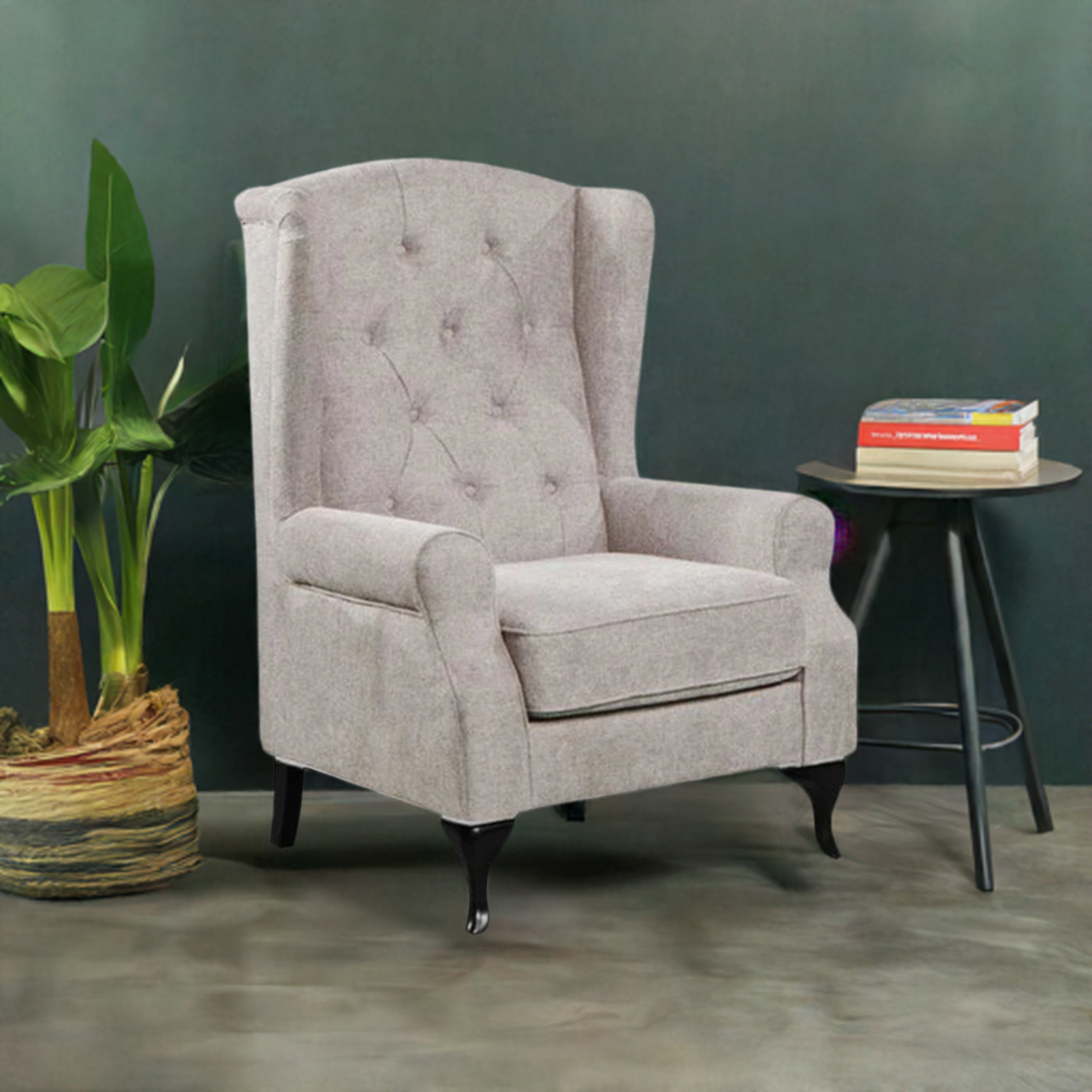 Taegon Royal Chesterfield 3+2 Seater Fabric Sofa- Beige
