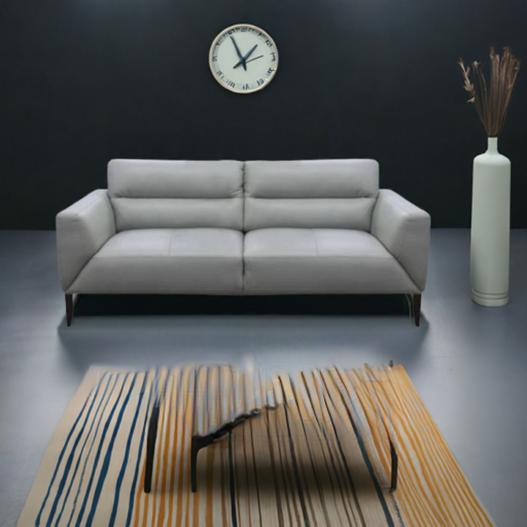 Sonoma 2 Seater Leather Sofa Silver