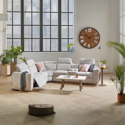 Tripoli Modular Corner Lounge W/Electric Recliner-Mist Grey
