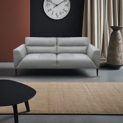 Sonoma 3 Seater Leather Sofa Silver
