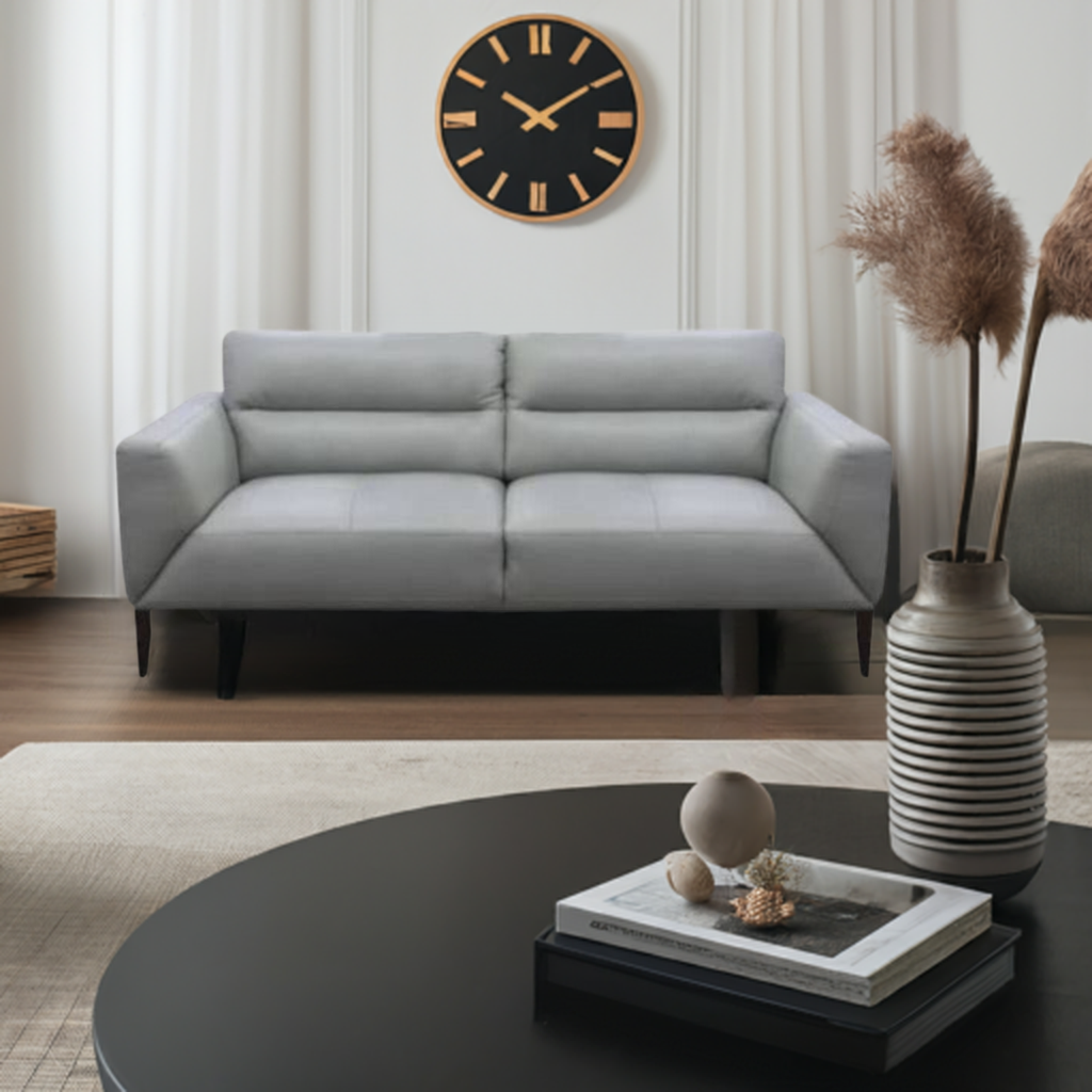 Sonoma 3 Seater Leather Sofa Silver