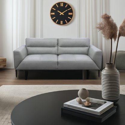 Sonoma 3 Seater Leather Sofa Silver