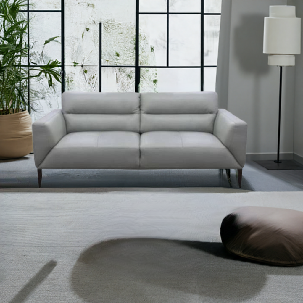 Sonoma 2 Seater Leather Sofa Silver