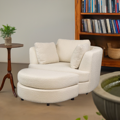 Orlando Swivel Arm Chair & Ottoman -Bouce Snow