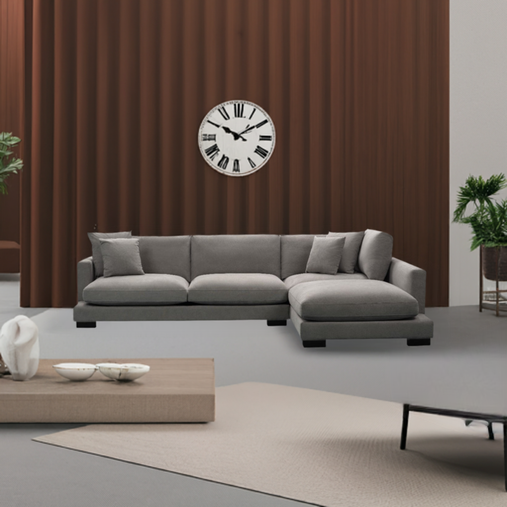 Zenith Corner Right Chaise Lounge Light Grey