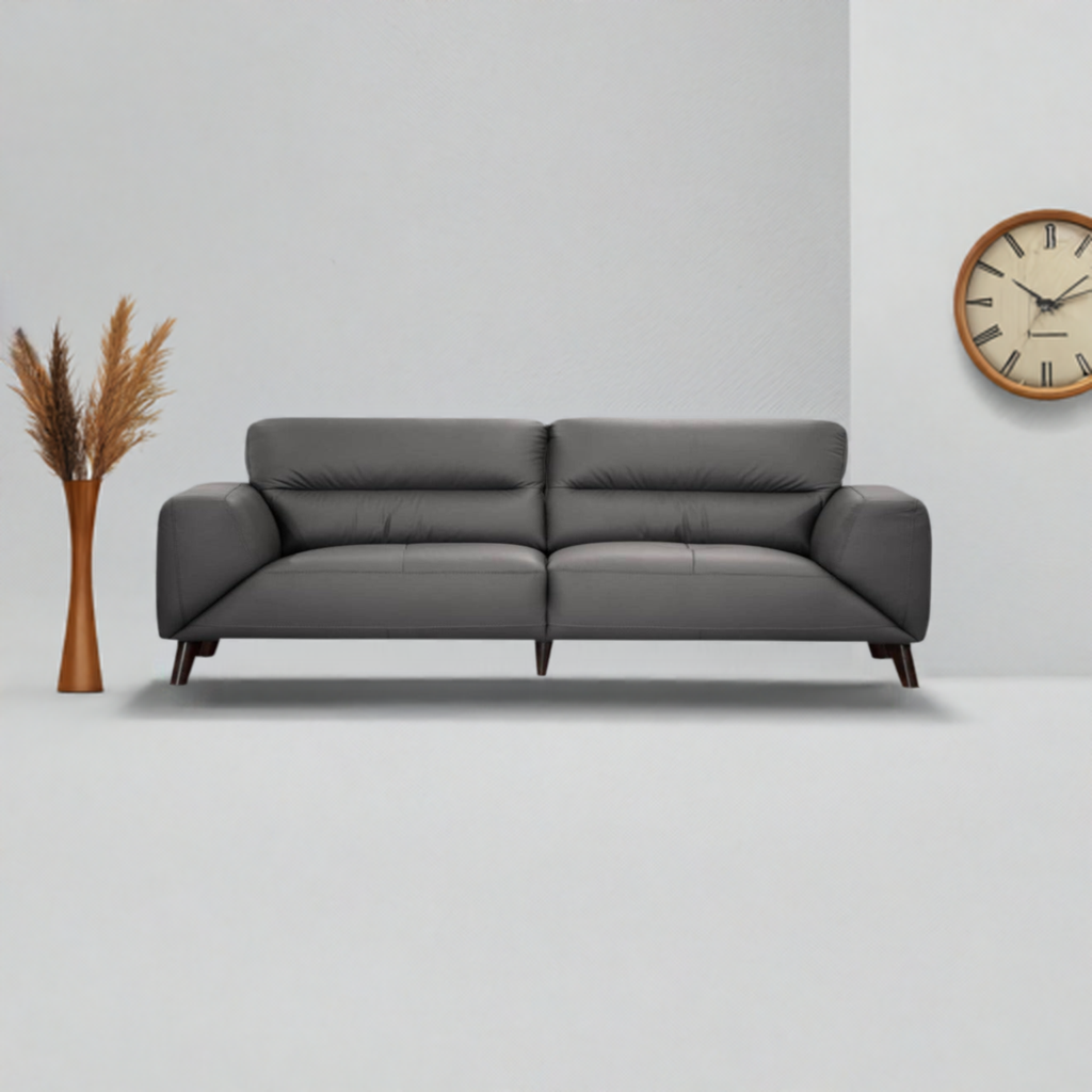 Sonoma 2 Seater Leather Sofa Gunmetal