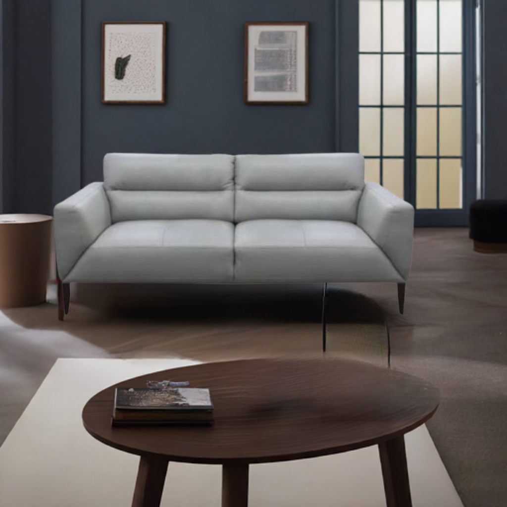 Sonoma 2 Seater Leather Sofa Silver