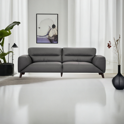 Sonoma 2 Seater Leather Sofa Gunmetal