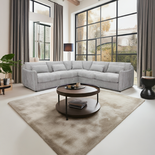 Loft Corner Modular Fabric Sofa-Ice