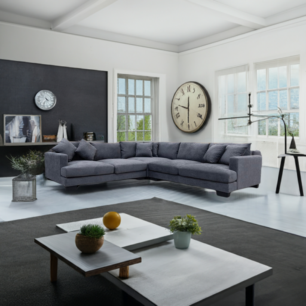 Manhattan Deep Seat Corner Fabric Lounge Dark Grey Online Furniture Factory Outlet OFFO