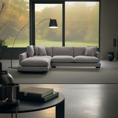 Zenith Corner Left Chaise Lounge Light Grey