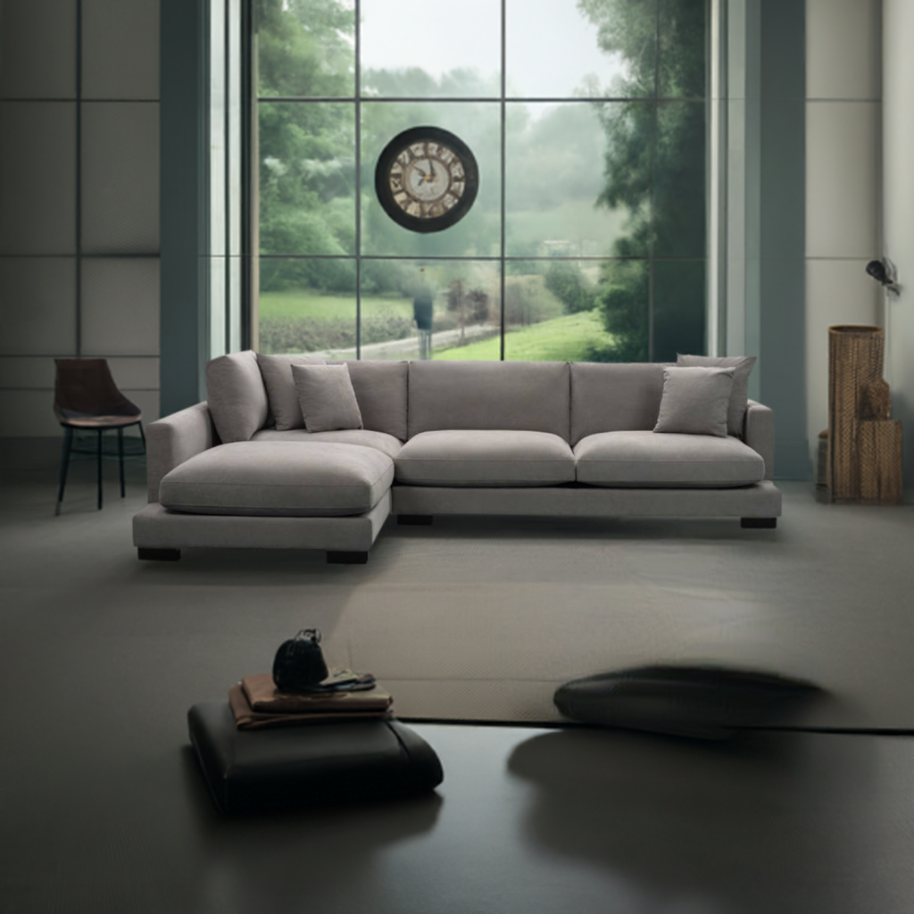 Zenith Corner Left Chaise Lounge Light Grey
