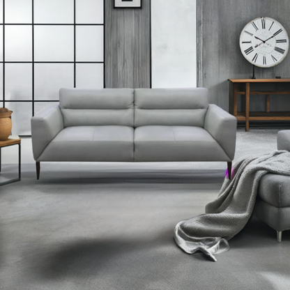 Sonoma 3 Seater Leather Sofa Silver