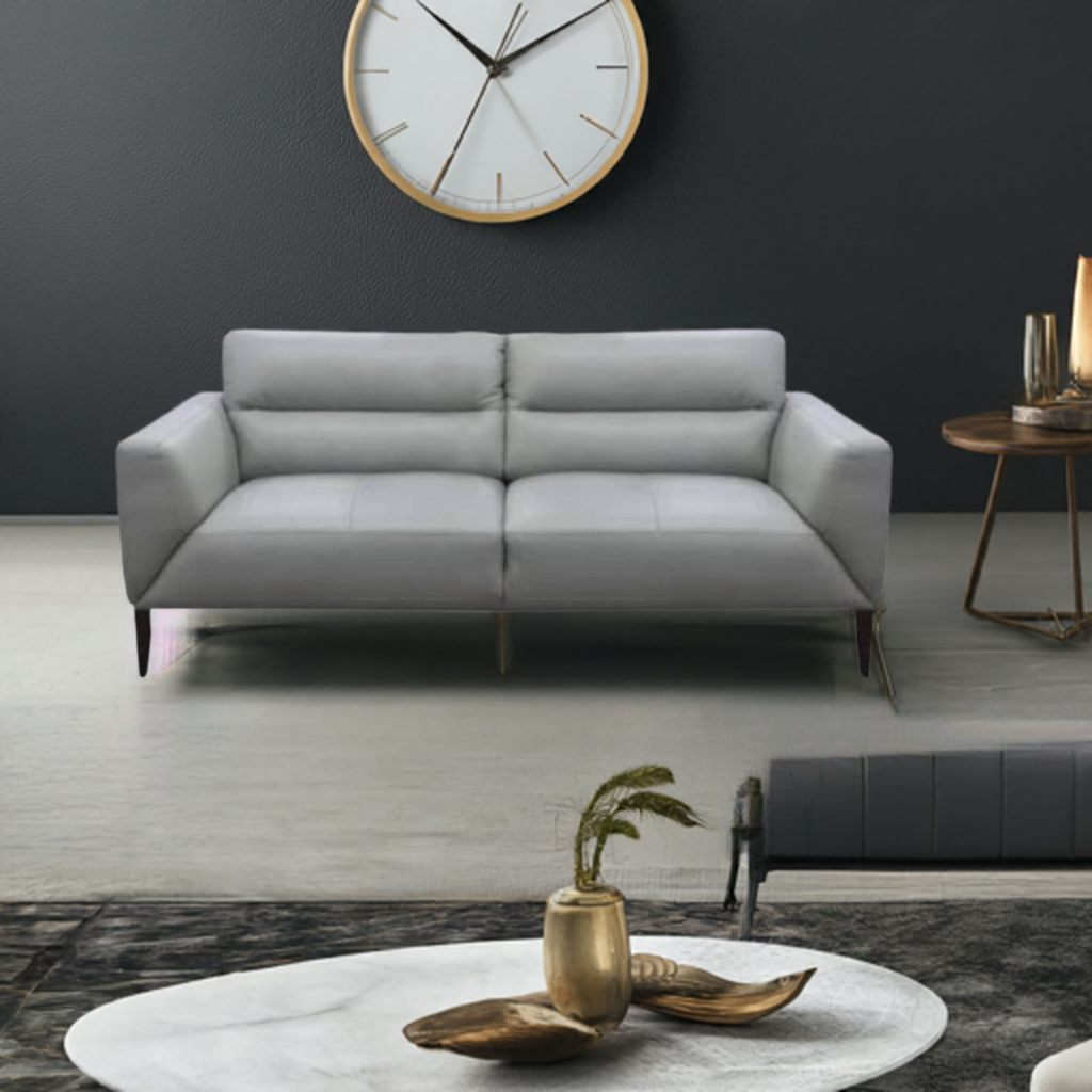 Sonoma 2 Seater Leather Sofa Silver
