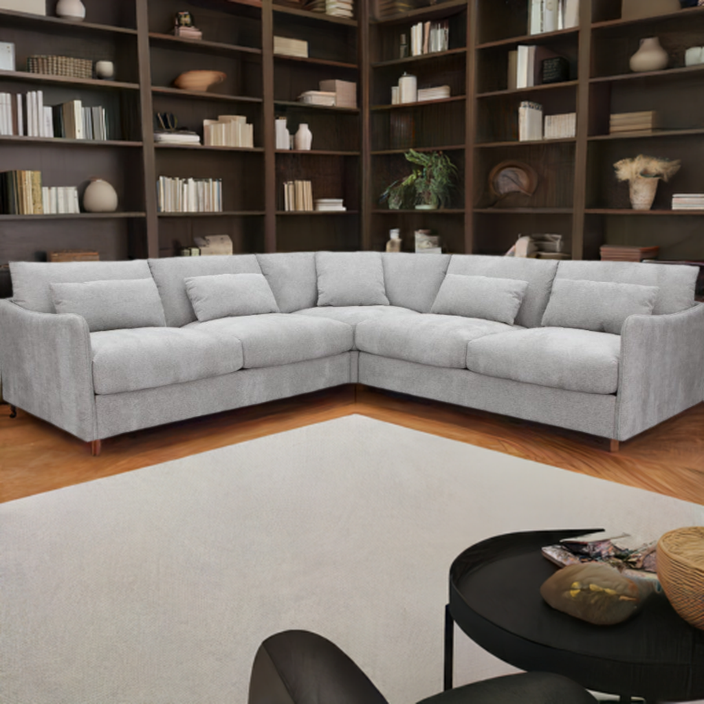 Loft Corner Modular Fabric Sofa-Ice