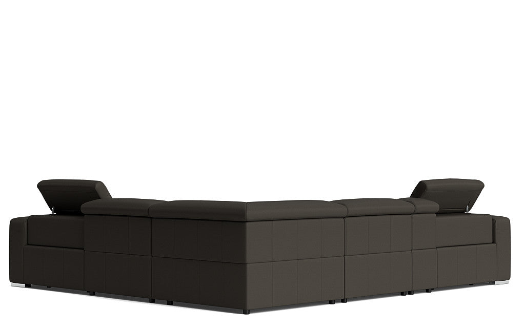 Eve Leather Electric Recliner Modular Lounge Black